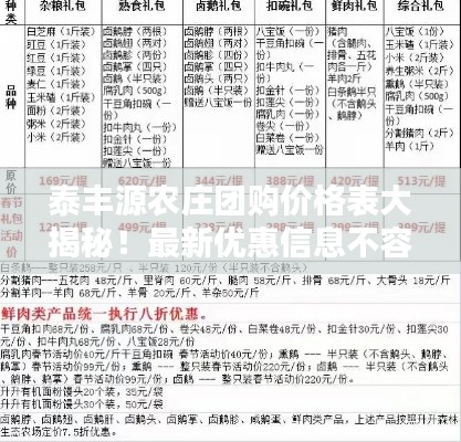 泰丰源农庄团购价格表大揭秘！最新优惠信息不容错过