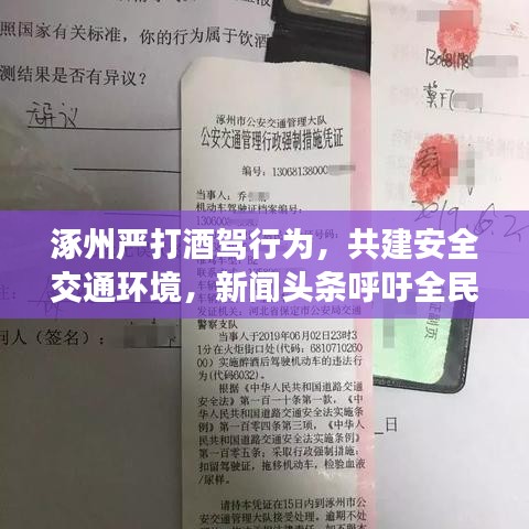 涿州严打酒驾行为，共建安全交通环境，新闻头条呼吁全民参与