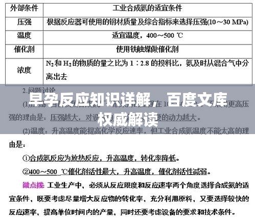 早孕反应知识详解，百度文库权威解读
