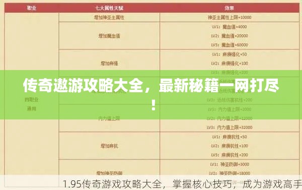 传奇遨游攻略大全，最新秘籍一网打尽！