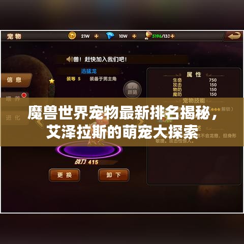 魔兽世界宠物最新排名揭秘，艾泽拉斯的萌宠大探索