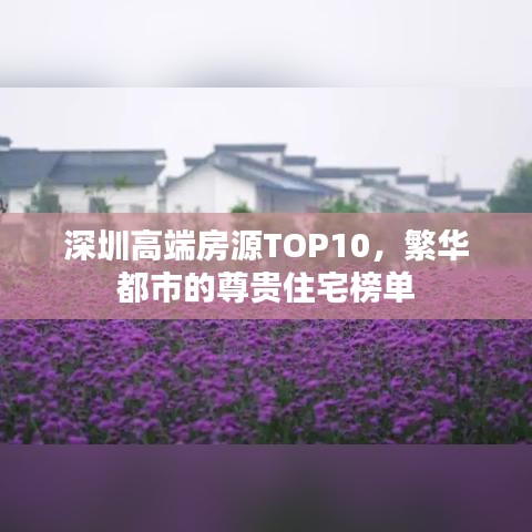 深圳高端房源TOP10，繁华都市的尊贵住宅榜单