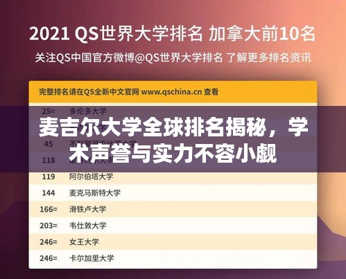 麦吉尔大学全球排名揭秘，学术声誉与实力不容小觑