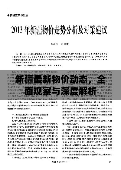 新疆最新物价动态，全面观察与深度解析