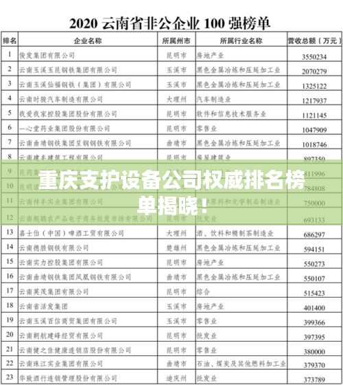 重庆支护设备公司权威排名榜单揭晓！