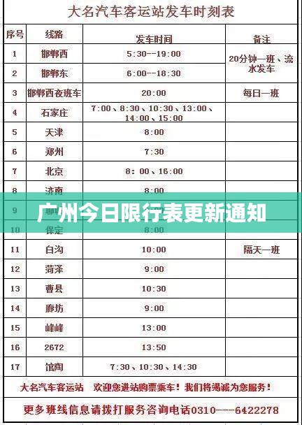 广州今日限行表更新通知