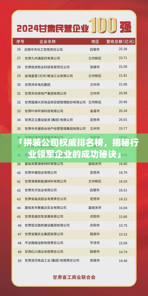 「拼装公司权威排名榜，揭秘行业领军企业的成功秘诀」