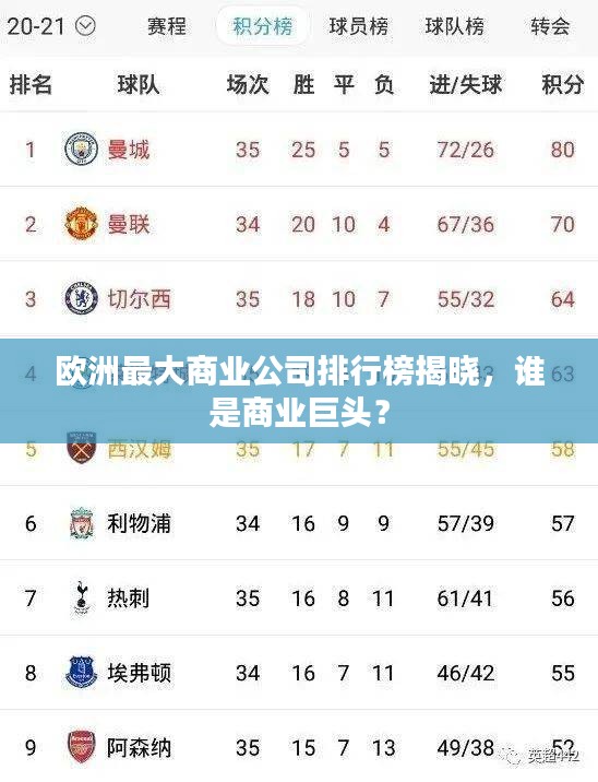 欧洲最大商业公司排行榜揭晓，谁是商业巨头？