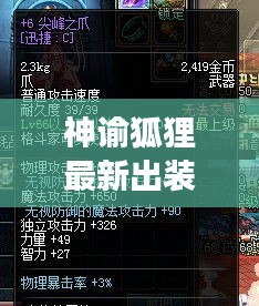 神谕狐狸最新出装攻略，独家揭秘，让你秒变战场霸主！
