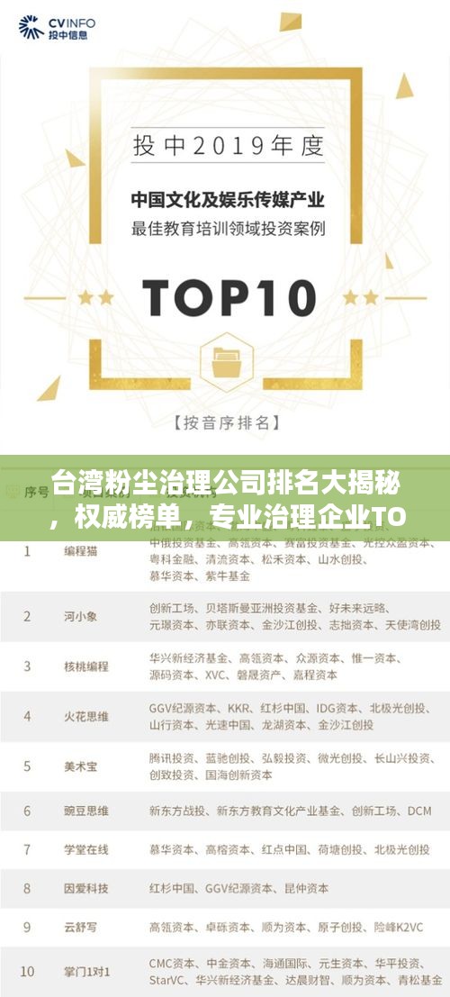 台湾粉尘治理公司排名大揭秘，权威榜单，专业治理企业TOP榜单！