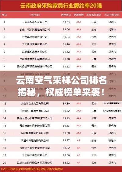 云南空气采样公司排名揭秘，权威榜单来袭！