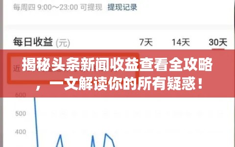 揭秘头条新闻收益查看全攻略，一文解读你的所有疑惑！