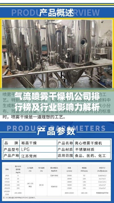 气流喷雾干燥机公司排行榜及行业影响力解析
