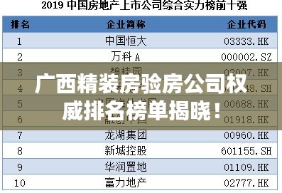 广西精装房验房公司权威排名榜单揭晓！