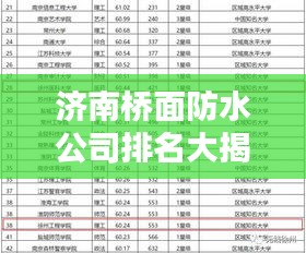 济南桥面防水公司排名大揭秘，权威榜单，专业品质之选！