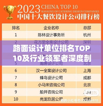 路面设计单位排名TOP10及行业领军者深度剖析