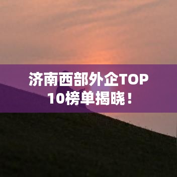 济南西部外企TOP10榜单揭晓！