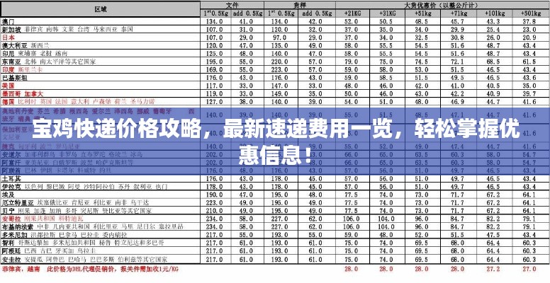 宝鸡快递价格攻略，最新速递费用一览，轻松掌握优惠信息！