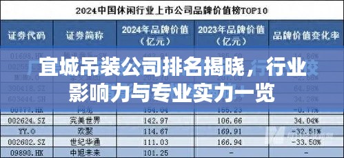 宜城吊装公司排名揭晓，行业影响力与专业实力一览