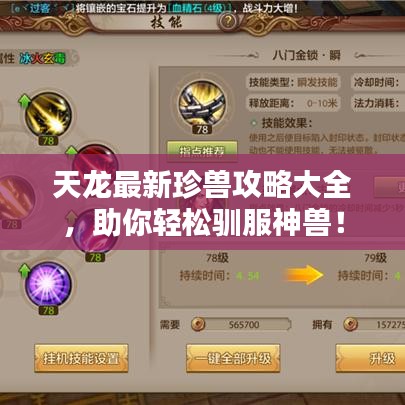 天龙最新珍兽攻略大全，助你轻松驯服神兽！