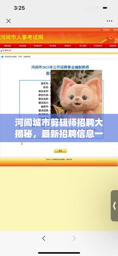 河间城市剪辑师招聘大揭秘，最新招聘信息一网打尽！